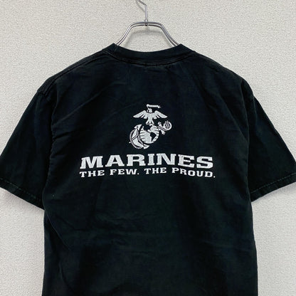 Hanes　ヘインズ　Beefy-t　USMC　アメリカ海兵隊　半袖プリントTシャツ　黒　ブラック　Mサイズ　