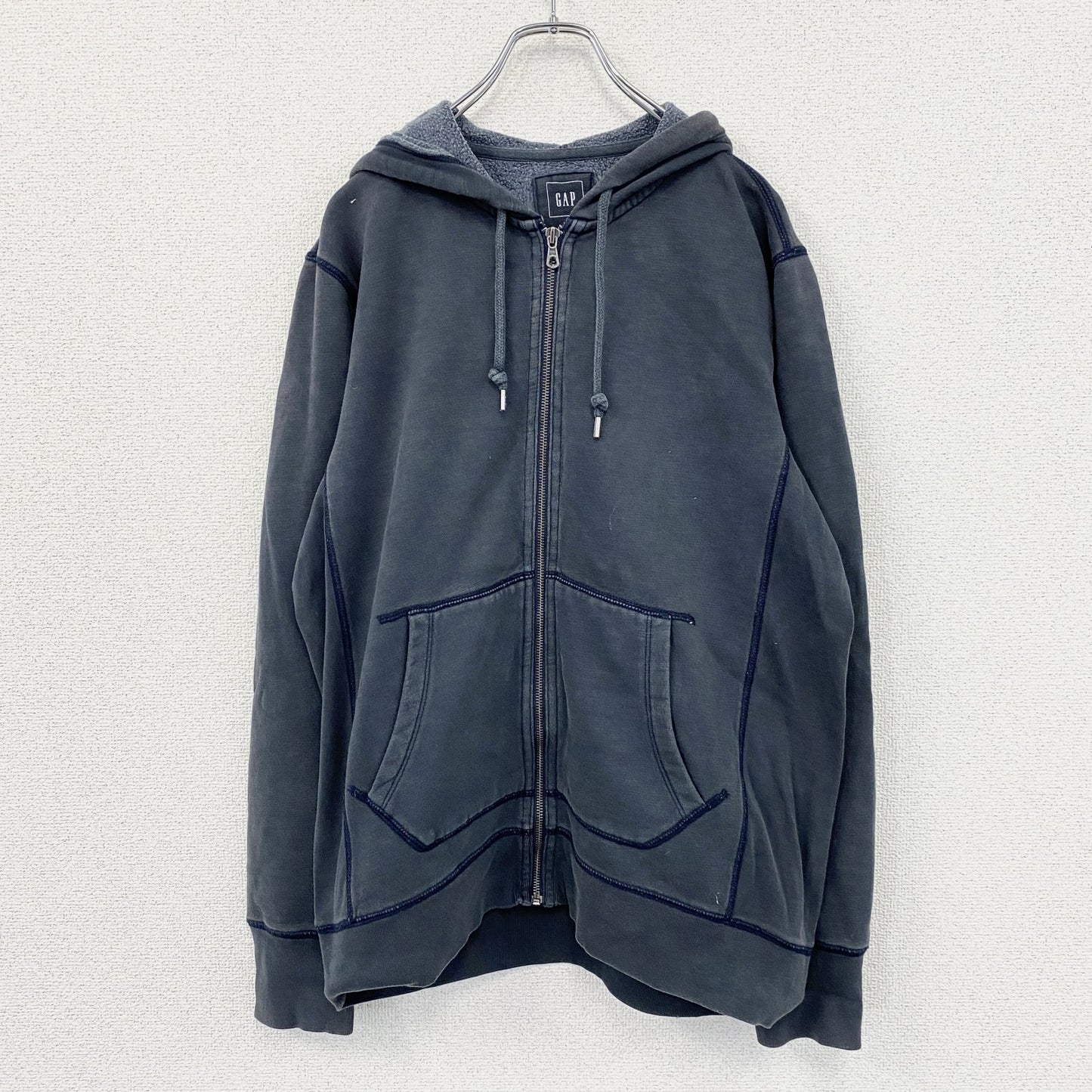 GAP　ギャップ　フルジップパーカー/フーディー　フェード　黒　ブラック　Mサイズ