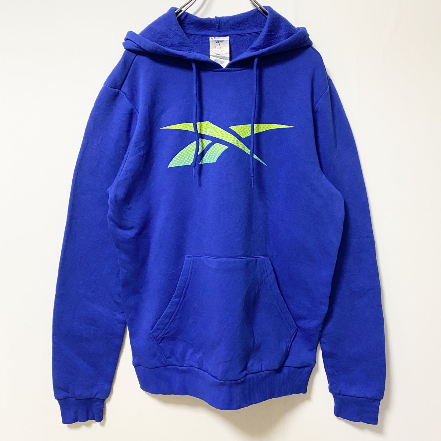 Reebok　リーボック　スウェットパーカー/フーディー　デカロゴ　青　ブルー　Sサイズ