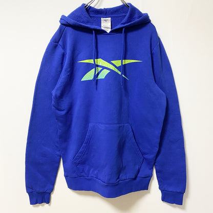 Reebok　リーボック　スウェットパーカー/フーディー　デカロゴ　青　ブルー　Sサイズ