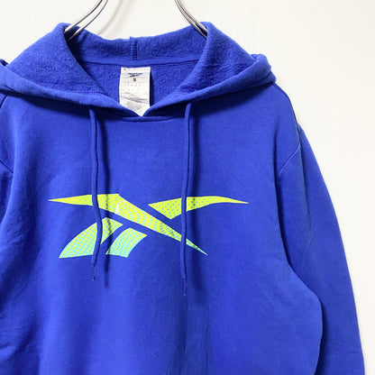 Reebok　リーボック　スウェットパーカー/フーディー　デカロゴ　青　ブルー　Sサイズ