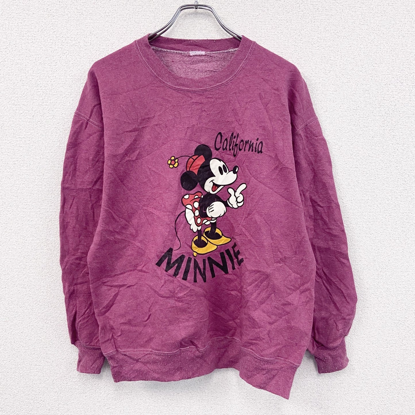 90s～　Minnie　ミニーマウス　Disney　ディズニー　スウェット/トレーナー　ヴィンテージ　ピンク　