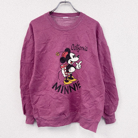 90s～　Minnie　ミニーマウス　Disney　ディズニー　スウェット/トレーナー　ヴィンテージ　ピンク　