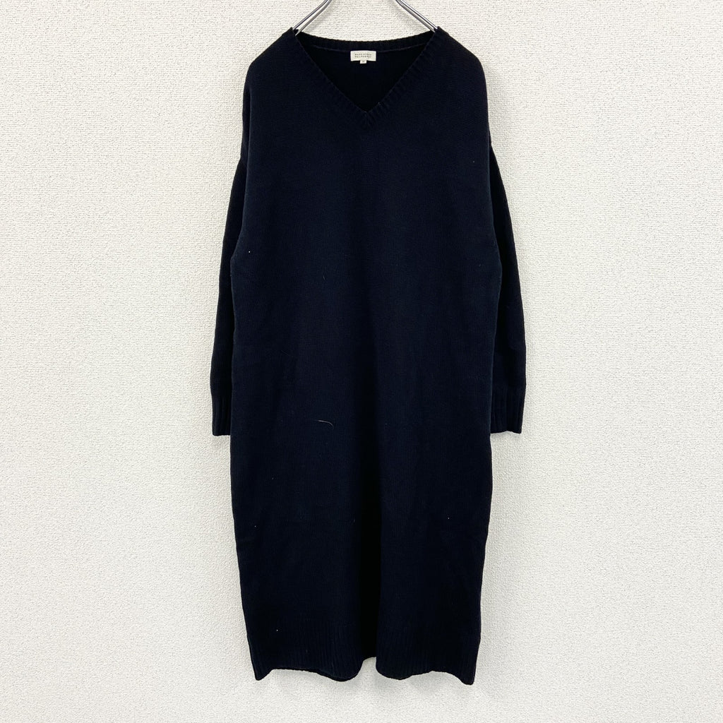 MACKINTOSH PHILOSOPHY　マッキントッシュ フィロソフィー　長袖ニットワンピース　Vネック　紺　ネイビー　38サイズ
