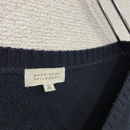 MACKINTOSH PHILOSOPHY　マッキントッシュ フィロソフィー　長袖ニットワンピース　Vネック　紺　ネイビー　38サイズ