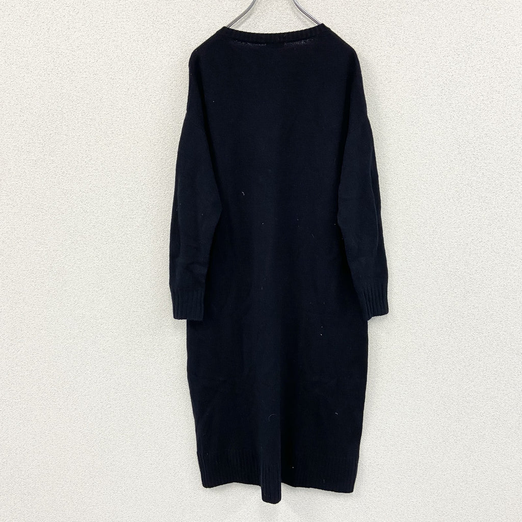 MACKINTOSH PHILOSOPHY　マッキントッシュ フィロソフィー　長袖ニットワンピース　Vネック　紺　ネイビー　38サイズ