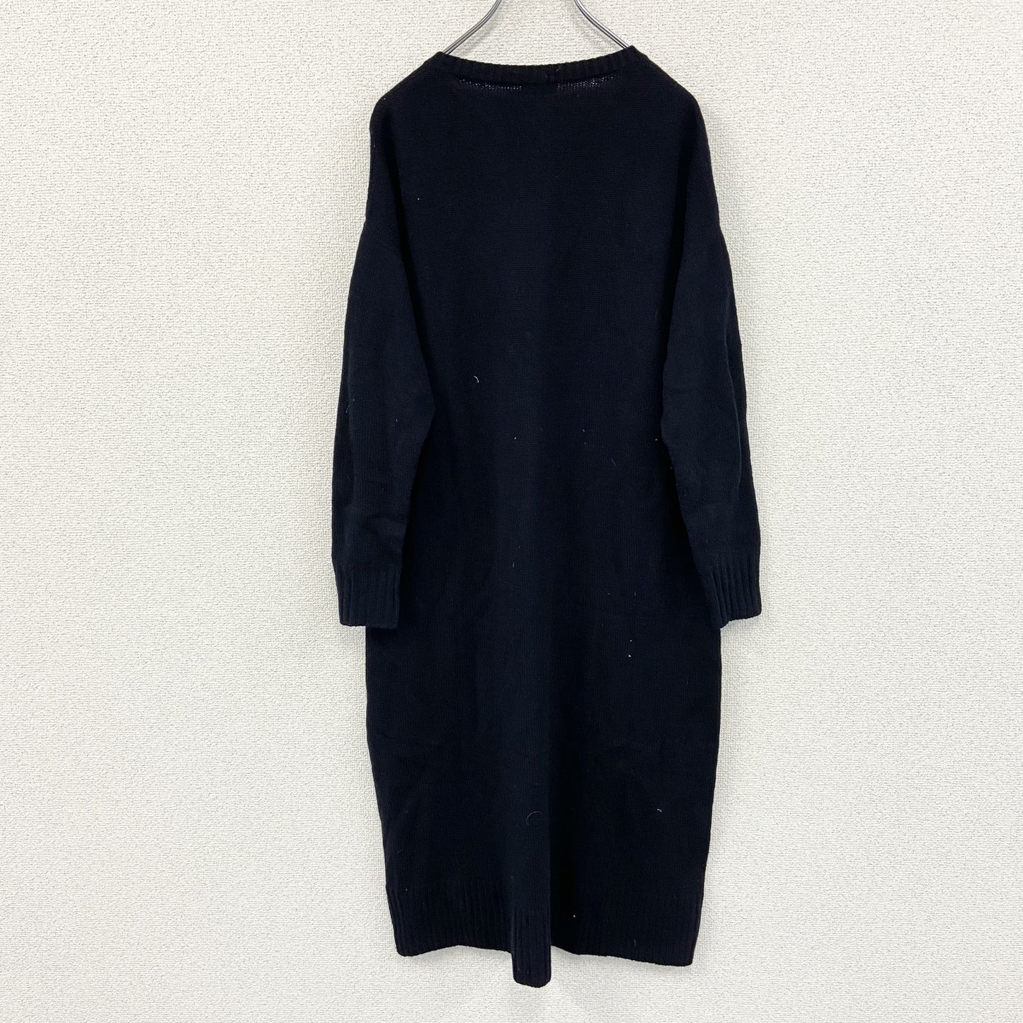 MACKINTOSH PHILOSOPHY　マッキントッシュ フィロソフィー　長袖ニットワンピース　Vネック　紺　ネイビー　38サイズ