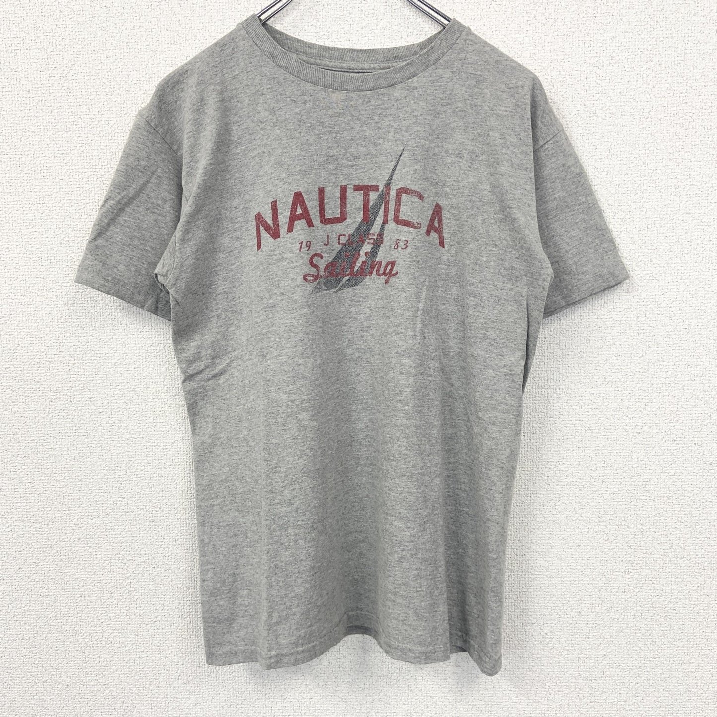 古着 used　NAUTICA ノーティカ　半袖クルーネックプリントTシャツ　グレー　セーリング　シティーボーイ　Lサイズ