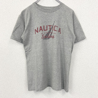 古着 used　NAUTICA ノーティカ　半袖クルーネックプリントTシャツ　グレー　セーリング　シティーボーイ　Lサイズ