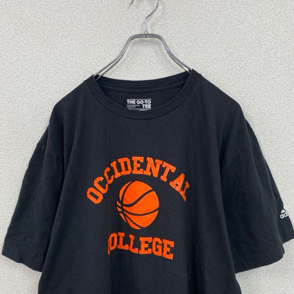 adidas　アディダス　半袖プリントTシャツ　カレッジ　黒　ブラック　XLサイズ