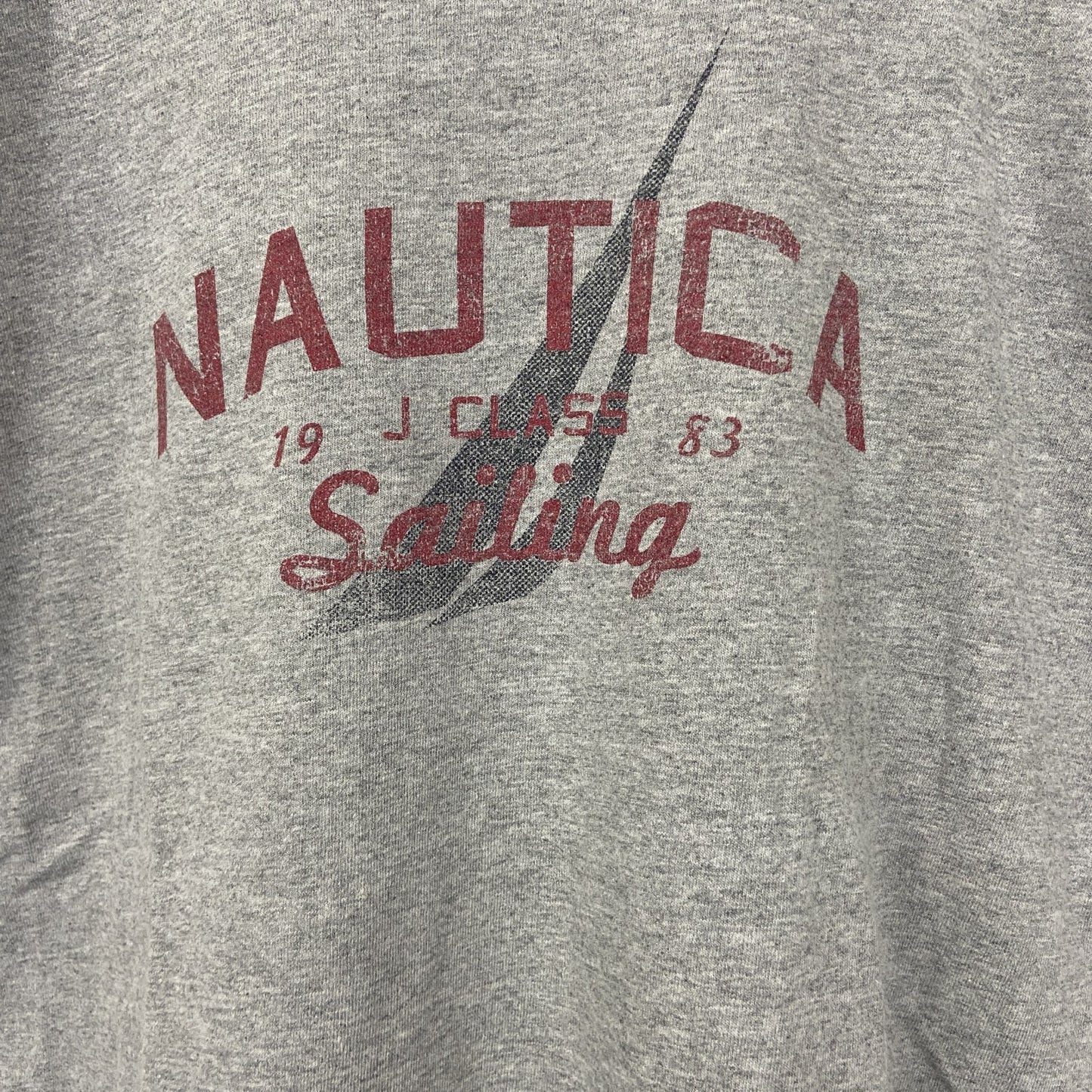 古着 used　NAUTICA ノーティカ　半袖クルーネックプリントTシャツ　グレー　セーリング　シティーボーイ　Lサイズ