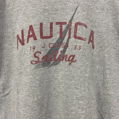 古着 used　NAUTICA ノーティカ　半袖クルーネックプリントTシャツ　グレー　セーリング　シティーボーイ　Lサイズ