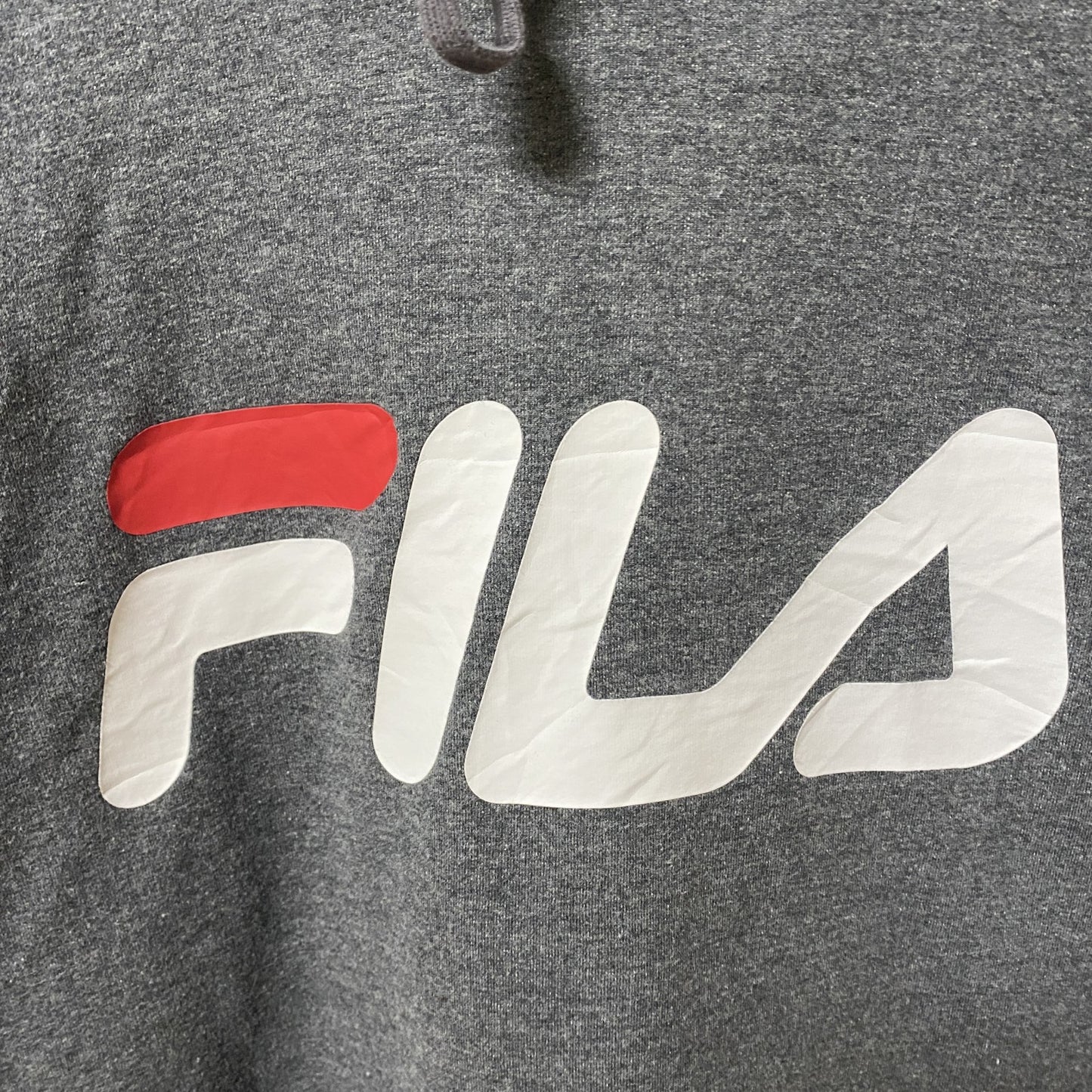 FILA　フィラ　スウェットパーカー/フーディー　デカロゴ　トリコロール　灰色　ダークグレー　XLサイズ