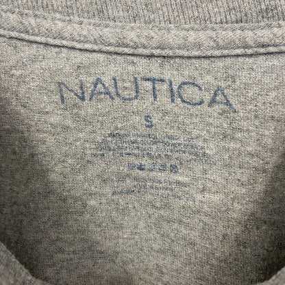 古着 used　NAUTICA ノーティカ　半袖クルーネックプリントTシャツ　グレー　セーリング　シティーボーイ　Lサイズ