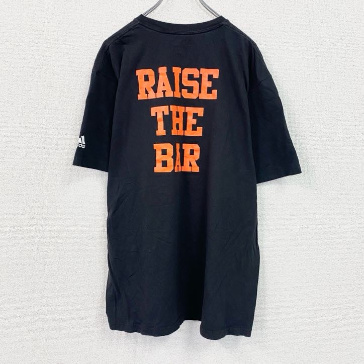 adidas　アディダス　半袖プリントTシャツ　カレッジ　黒　ブラック　XLサイズ