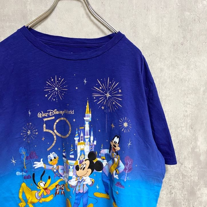古着 used　Disney ディズニー　Mickey ミッキー　50th　50周年記念　半袖プリントＴシャツ　キャラクター