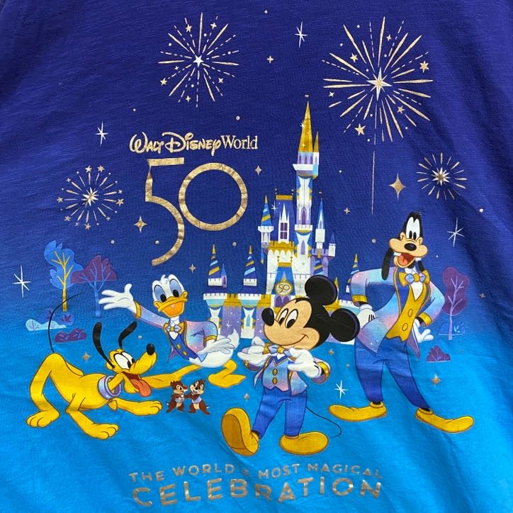古着 used　Disney ディズニー　Mickey ミッキー　50th　50周年記念　半袖プリントＴシャツ　キャラクター