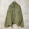 古着 used　IZOD JEANS アイゾッド　長袖コーデュロイデニムジャケット　アウター　カーキ　アースカラー　Lサイズ