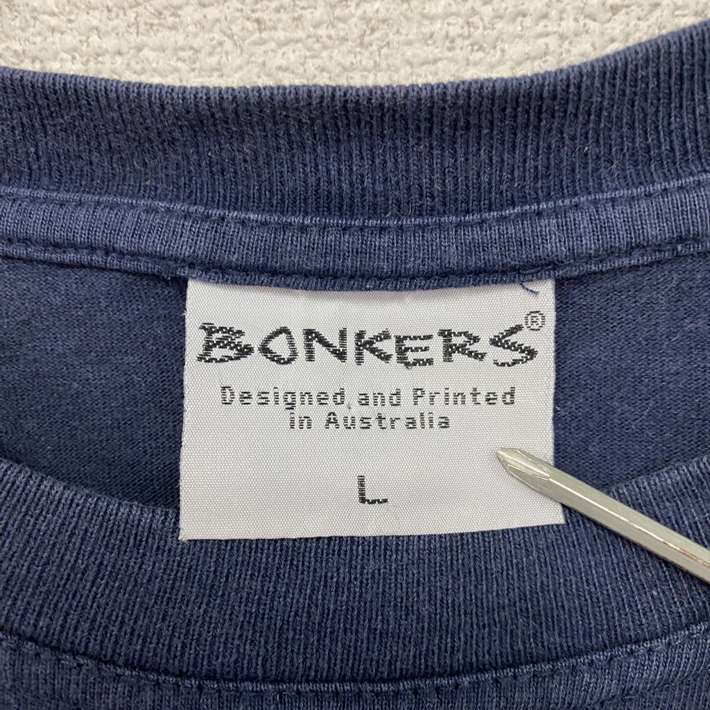 BONKERS　ボンカーズ　半袖プリントTシャツ　紺　ネイビー　Lサイズ