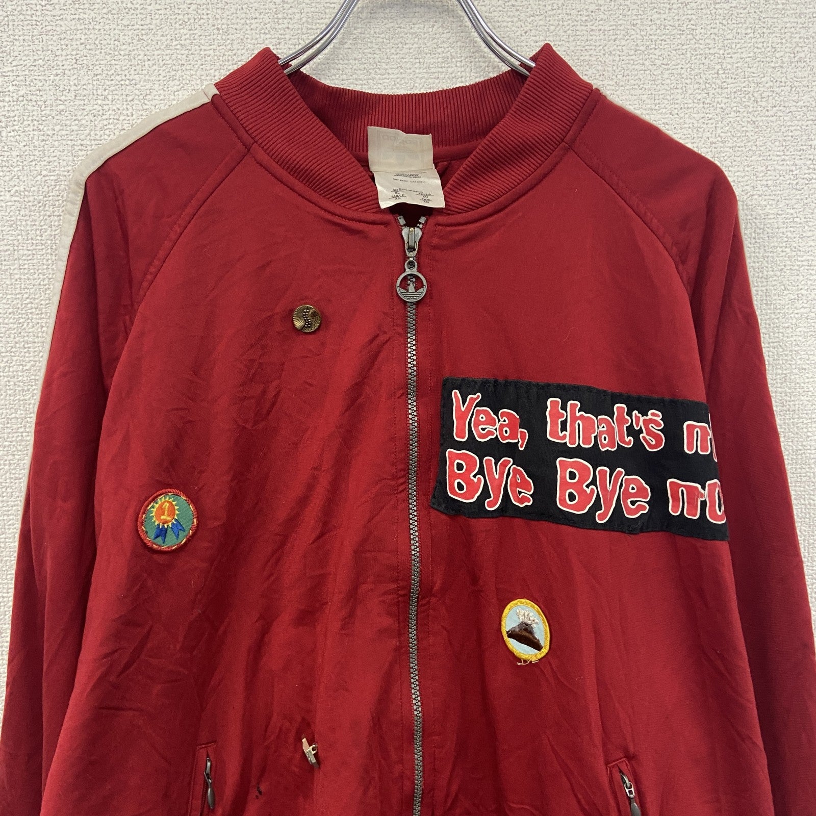 ～90s　adidas　アディダス　ATPタイプ　トラックジャケット/ジャージ　リメイク　赤　レッド　XLサイズ