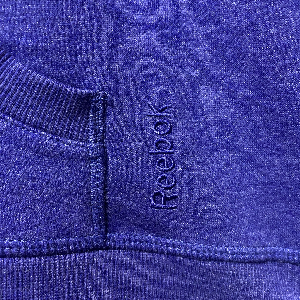 古着 used Reebok リーボック 長袖ラグランスリーブプルオーバーパーカー　フーディー　ノームコア　ブルー　XLサイズ