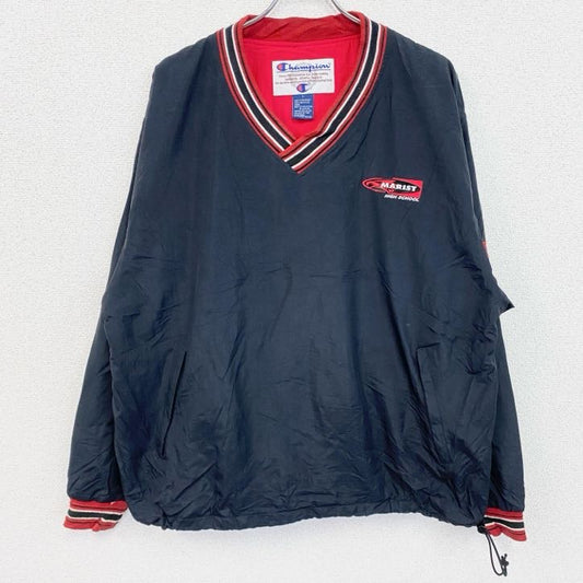 90s　champion　チャンピオン　プルオーバージャケット　ヴィンテージ　黒　ブラック　Lサイズ