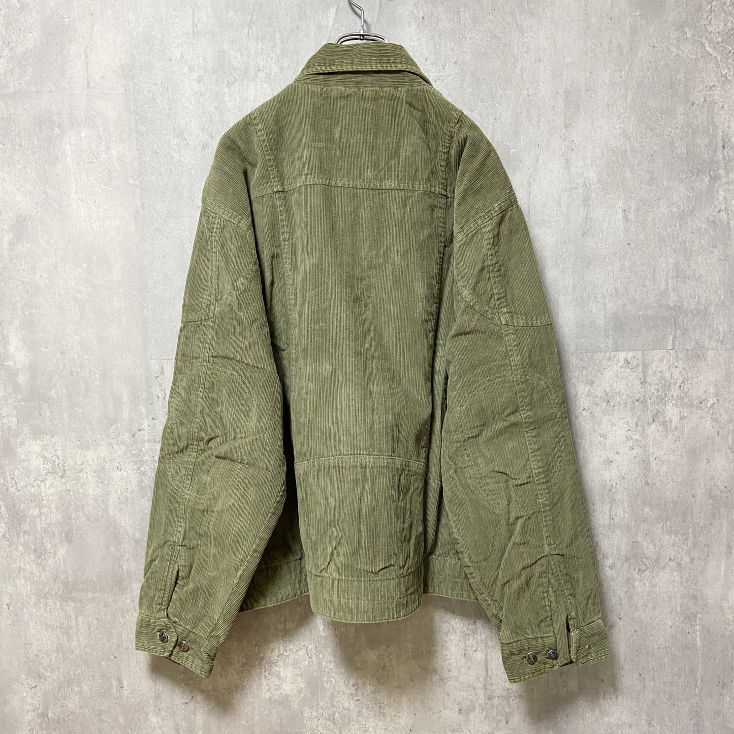 古着 used　IZOD JEANS アイゾッド　長袖コーデュロイデニムジャケット　アウター　カーキ　アースカラー　Lサイズ