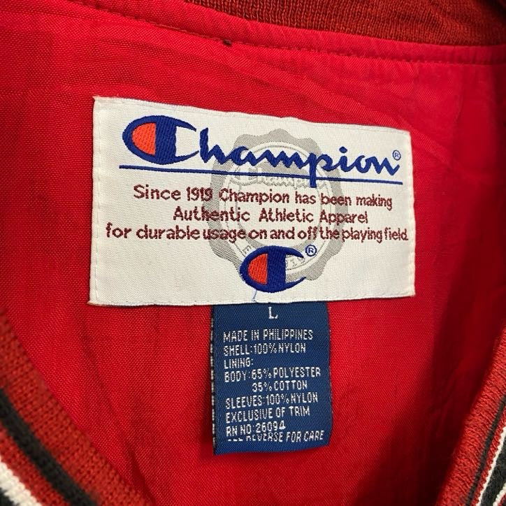 90s　champion　チャンピオン　プルオーバージャケット　ヴィンテージ　黒　ブラック　Lサイズ