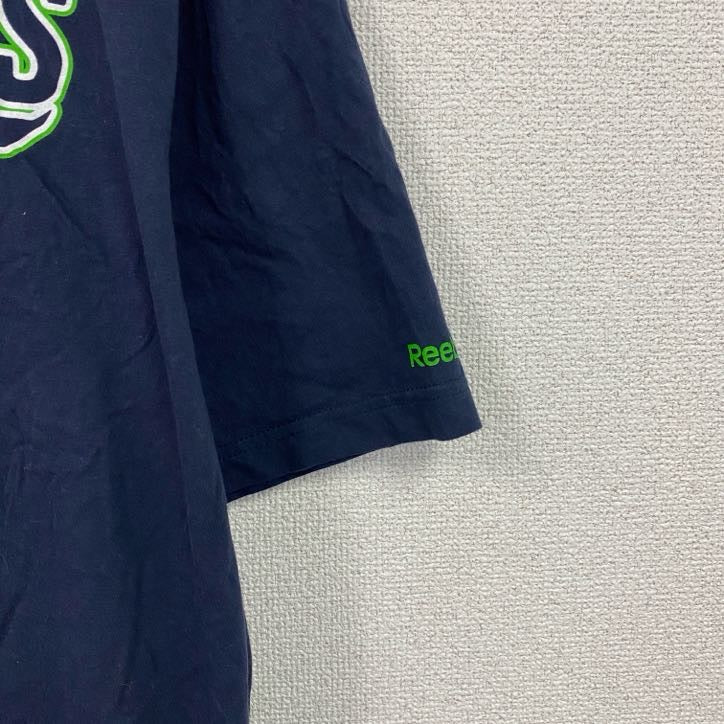 Reebok　リーボック　半袖プリントTシャツ　ネイビー　XLサイズ