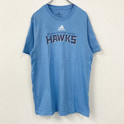 古着 used　adidas　アディダス　半袖クルーネックプリントTシャツ　サンディエゴ　クリスチャン　カレッジ　ブルー　Lサイズ