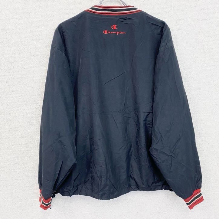 90s　champion　チャンピオン　プルオーバージャケット　ヴィンテージ　黒　ブラック　Lサイズ