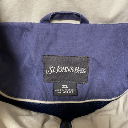古着 used　ST.JOHN'S BAY セントジョンズベイ　長袖ナイロンジャケット　くすみカラー　青　XXLサイズ