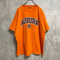 古着 used　RUSSELL　Auburn University　半袖カレッジロゴプリントTシャツ　オレンジ　XLサイズ