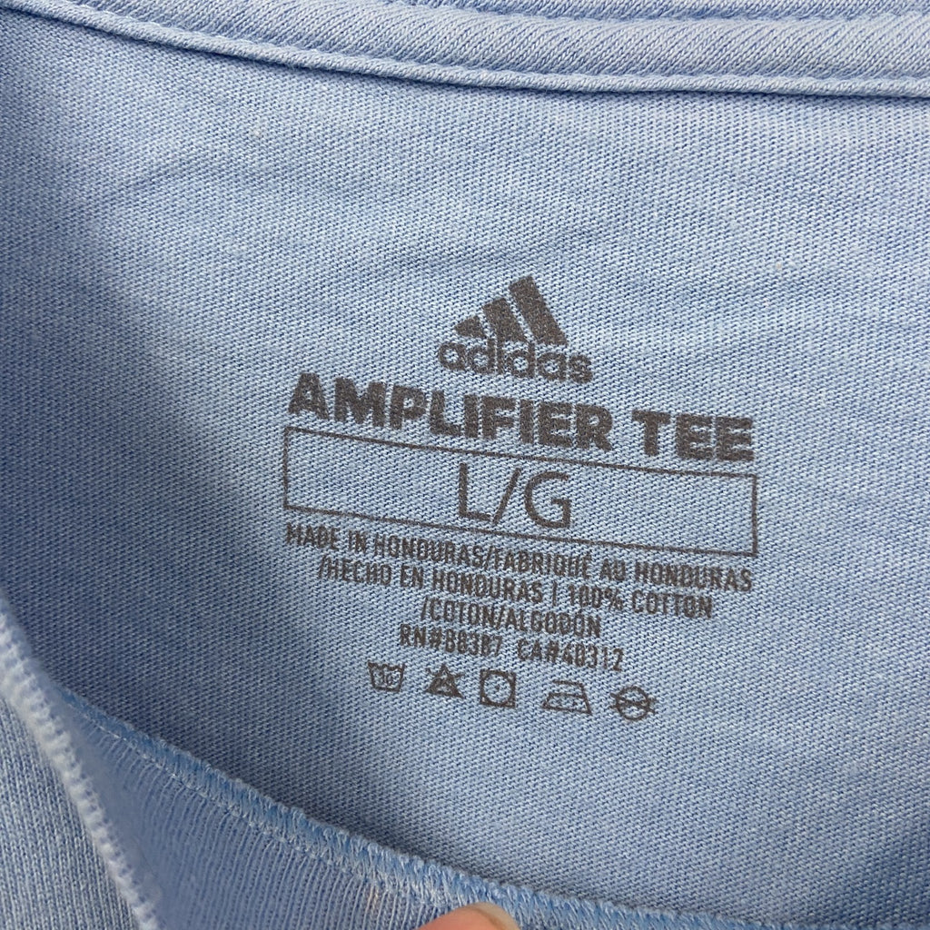 古着 used　adidas　アディダス　半袖クルーネックプリントTシャツ　サンディエゴ　クリスチャン　カレッジ　ブルー　Lサイズ