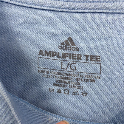 古着 used　adidas　アディダス　半袖クルーネックプリントTシャツ　サンディエゴ　クリスチャン　カレッジ　ブルー　Lサイズ