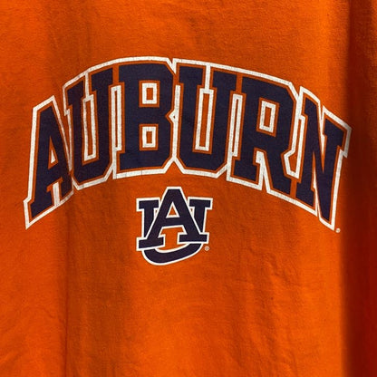 古着 used　RUSSELL　Auburn University　半袖カレッジロゴプリントTシャツ　オレンジ　XLサイズ