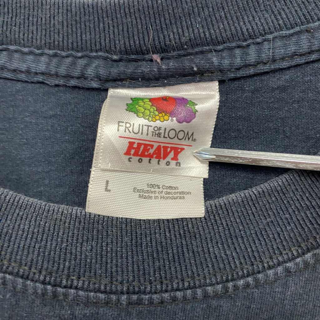 FRUIT OF THE LOOM　フルーツオブザルーム　半袖プリントTシャツ　企業T　黒　ブラック　Lサイズ