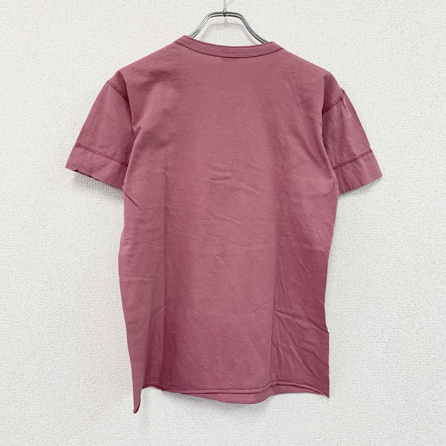 Healthknit　ヘルスニット　半袖ヘンリーネックTシャツ　ボルドー　Lサイズ