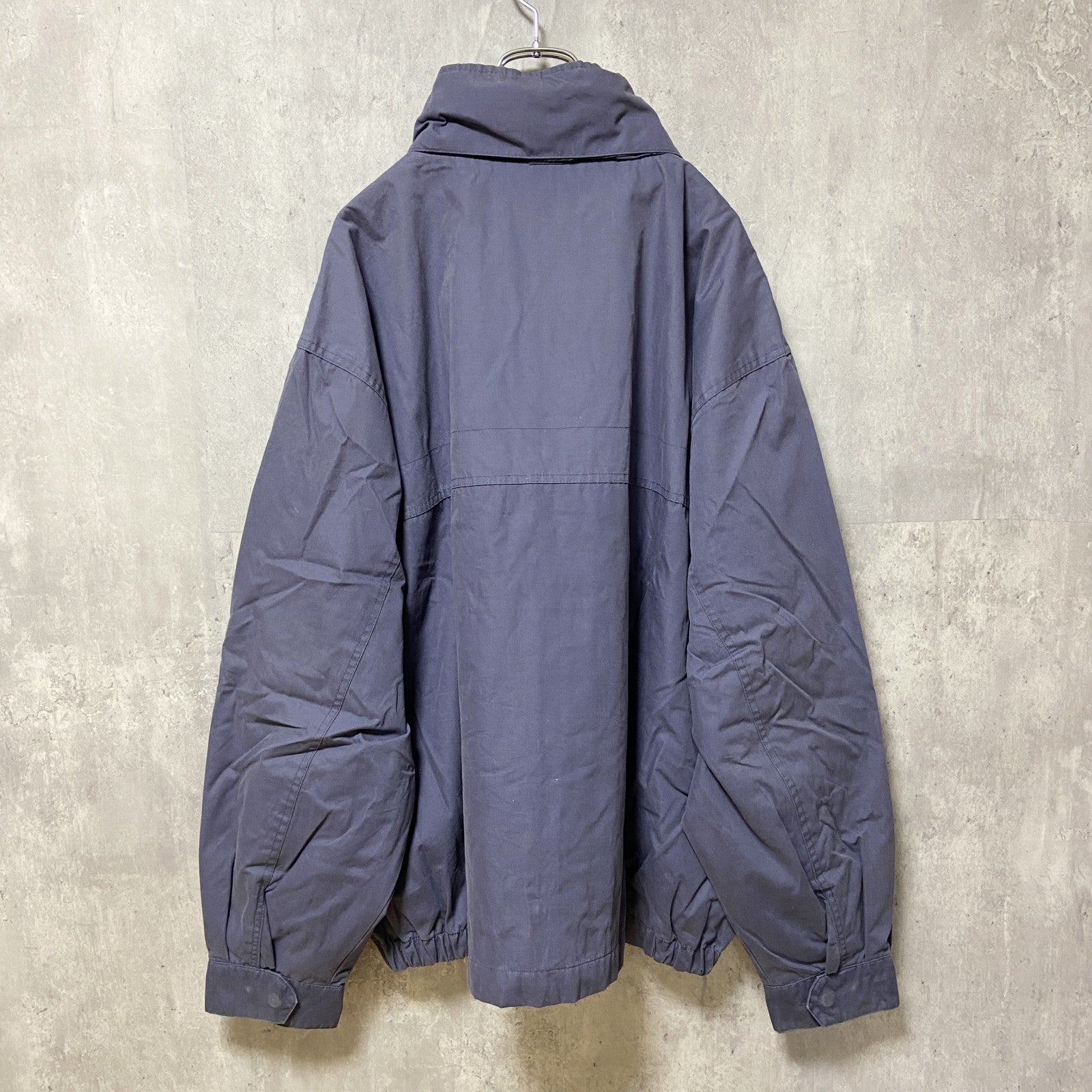 古着 used　ST.JOHN'S BAY セントジョンズベイ　長袖ナイロンジャケット　くすみカラー　青　XXLサイズ
