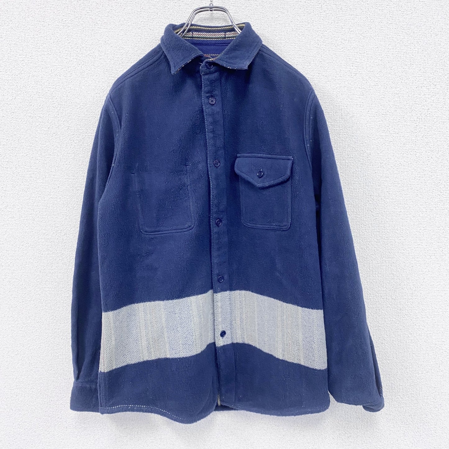 Nigel Cabourn　ナイジェルケーボン　ブランケットリバーシブルネルシャツ　長袖シャツ　ブルー