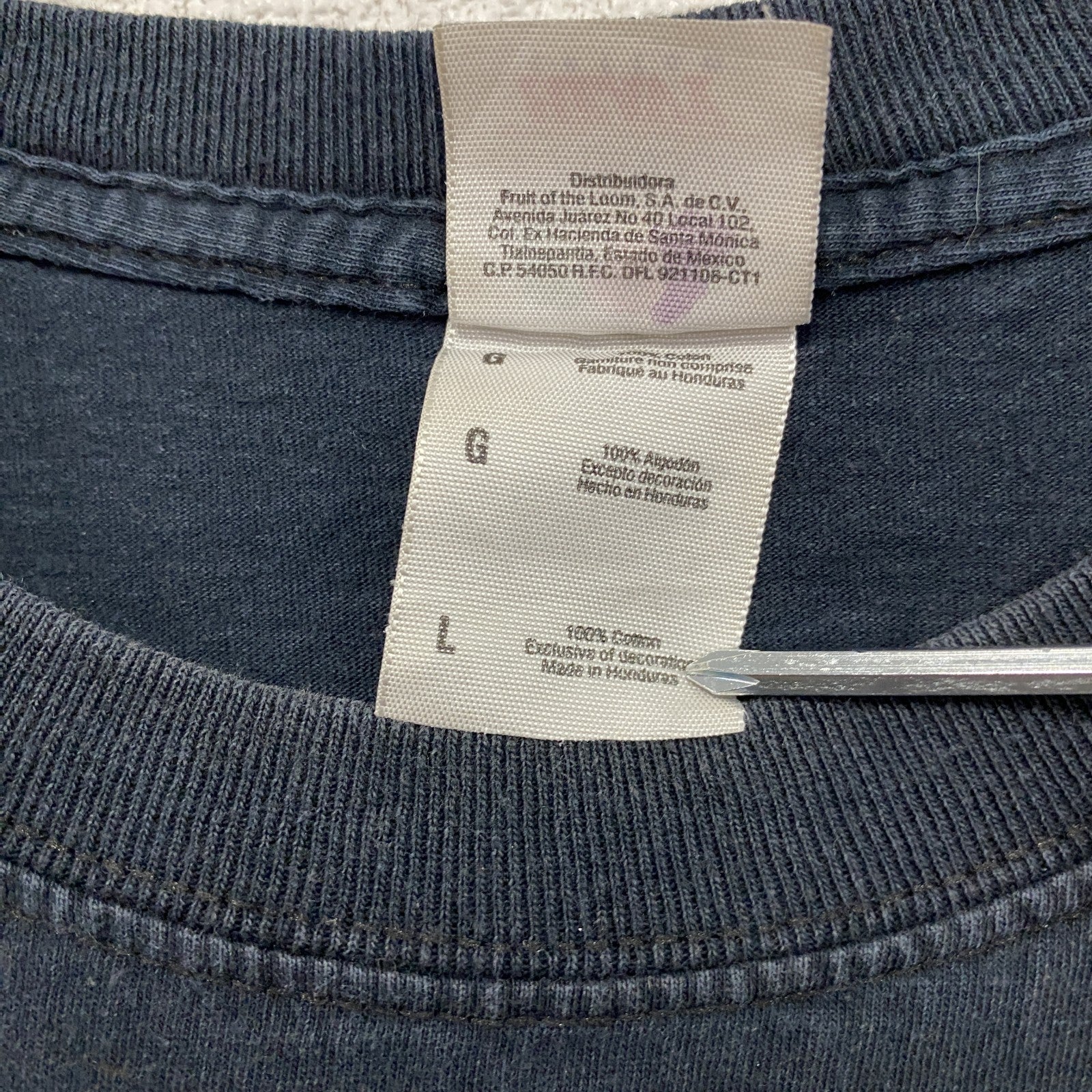FRUIT OF THE LOOM　フルーツオブザルーム　半袖プリントTシャツ　企業T　黒　ブラック　Lサイズ