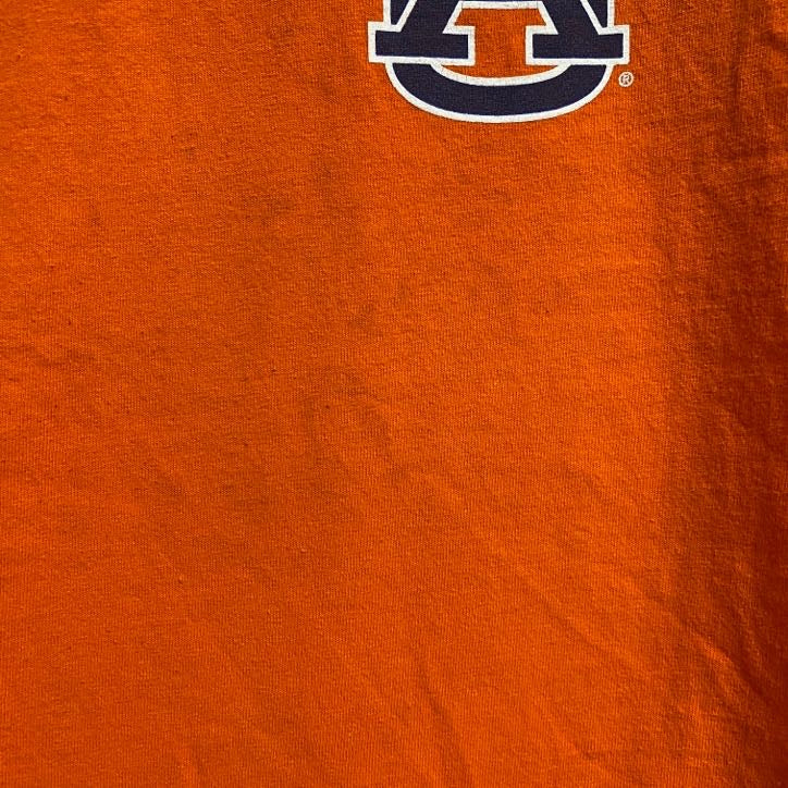 古着 used　RUSSELL　Auburn University　半袖カレッジロゴプリントTシャツ　オレンジ　XLサイズ
