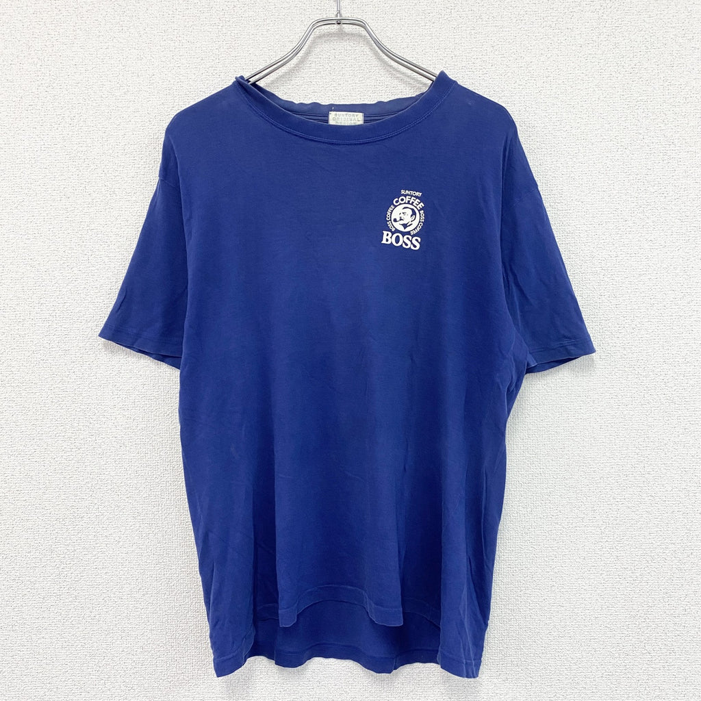 SUNTORY　サントリー　BOSS　半袖プリントTシャツ　青　ブルー　