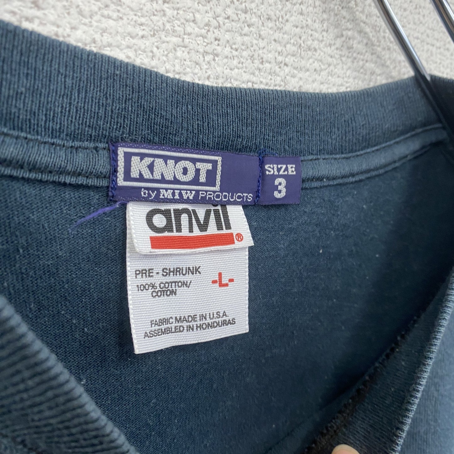 ～00s　anvil　アンヴィル　KNOT by MIW　半袖両面プリントTシャツ　AGeLESS　ブラック　Lサイズ