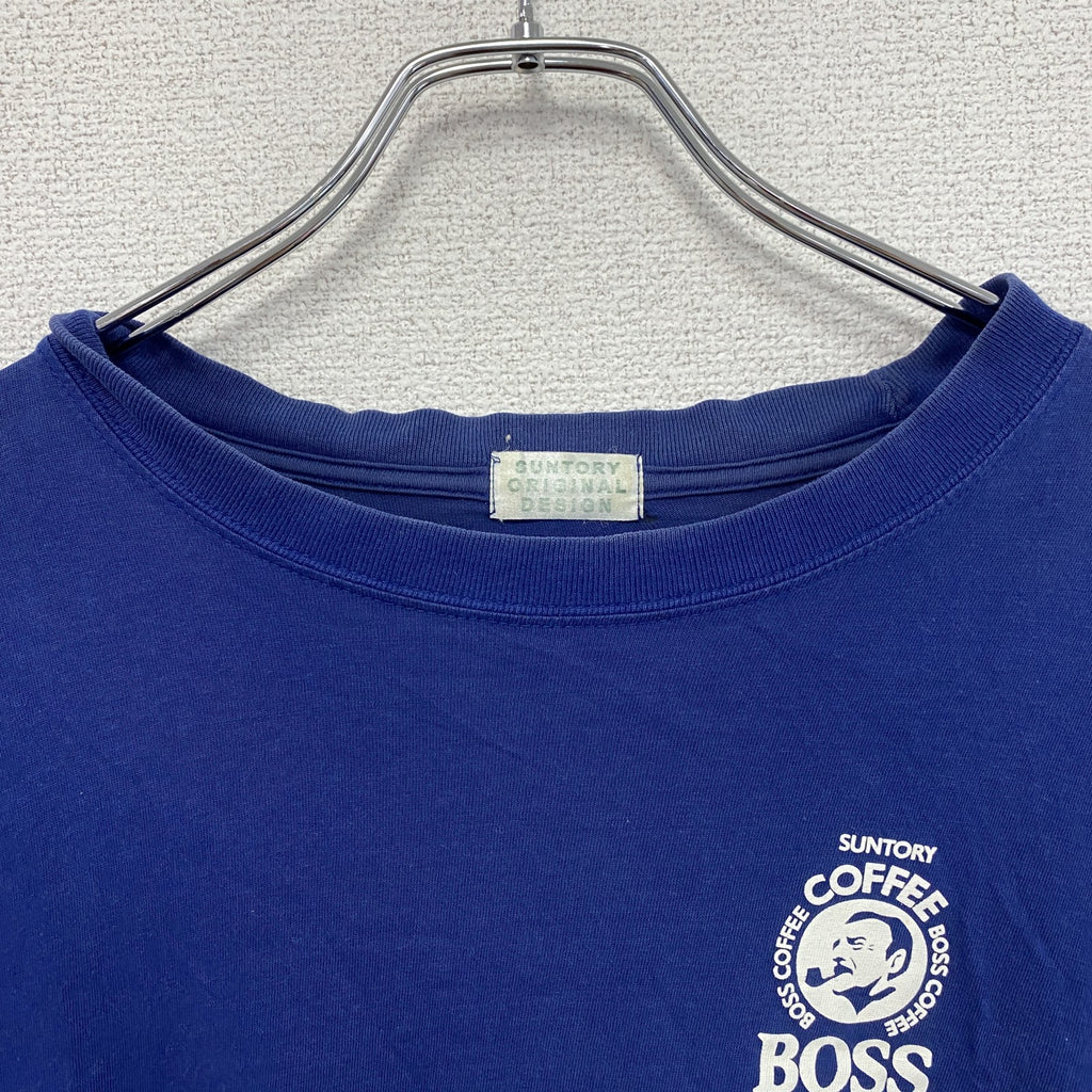 SUNTORY　サントリー　BOSS　半袖プリントTシャツ　青　ブルー　