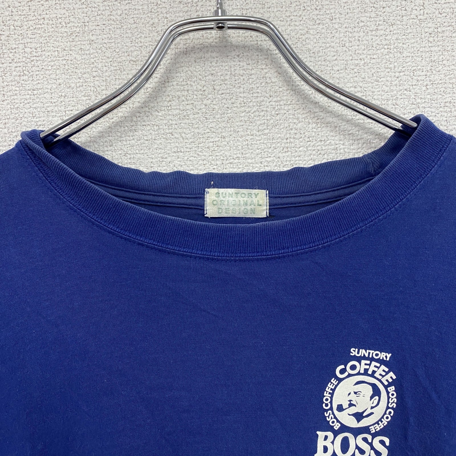 SUNTORY　サントリー　BOSS　半袖プリントTシャツ　青　ブルー　