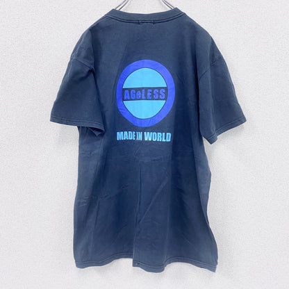 ～00s　anvil　アンヴィル　KNOT by MIW　半袖両面プリントTシャツ　AGeLESS　ブラック　Lサイズ