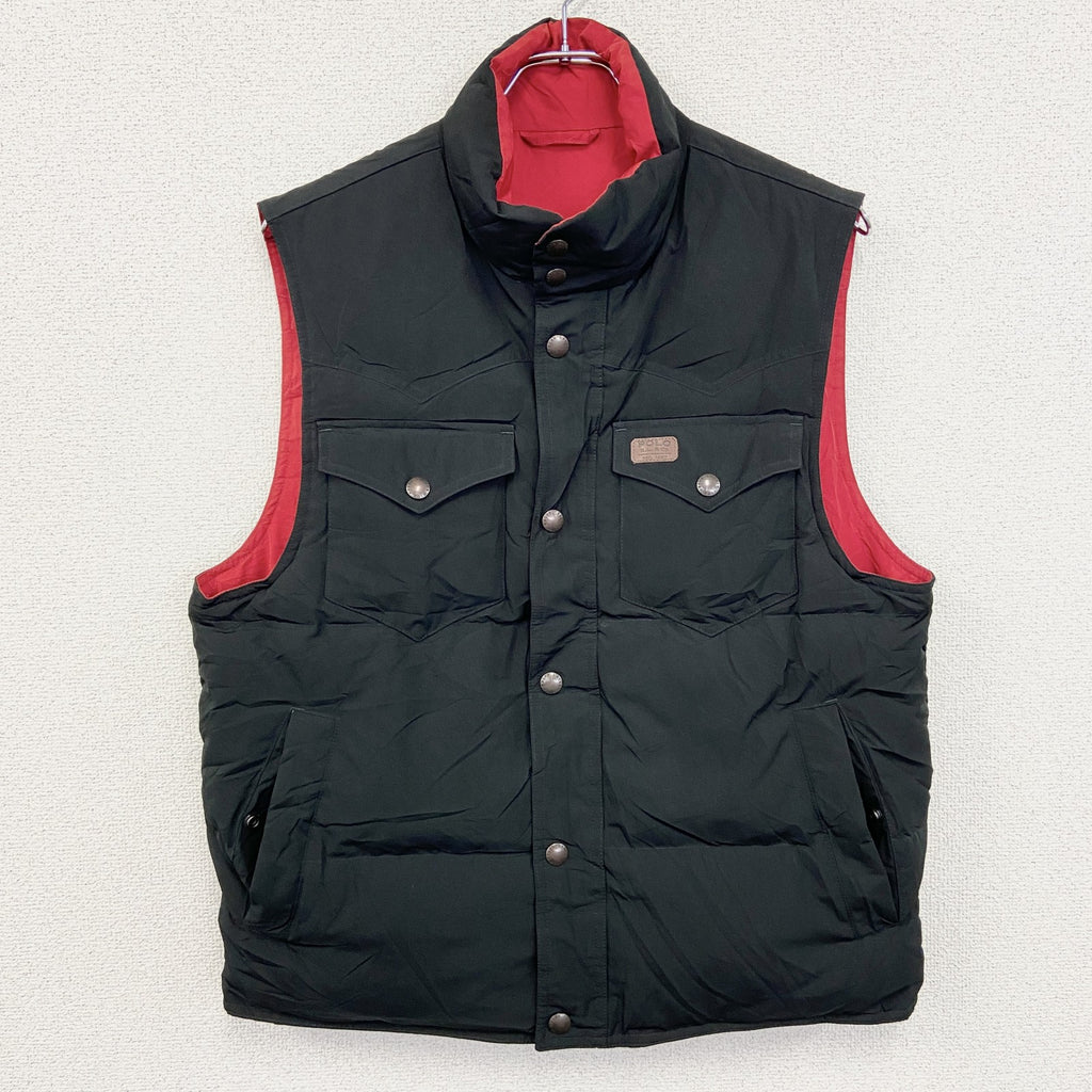 Polo by Ralph Lauren　ポロバイラルフローレン　リバーシブルダウンベスト　赤　レッド　黒　ブラック　Mサイズ