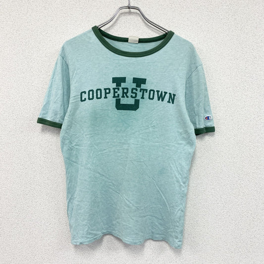 Chanpion　チャンピオン　半袖プリントTシャツ　リンガーT　緑　グリーン　Mサイズ