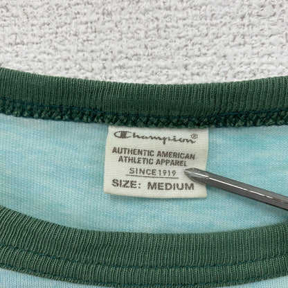 Chanpion　チャンピオン　半袖プリントTシャツ　リンガーT　緑　グリーン　Mサイズ
